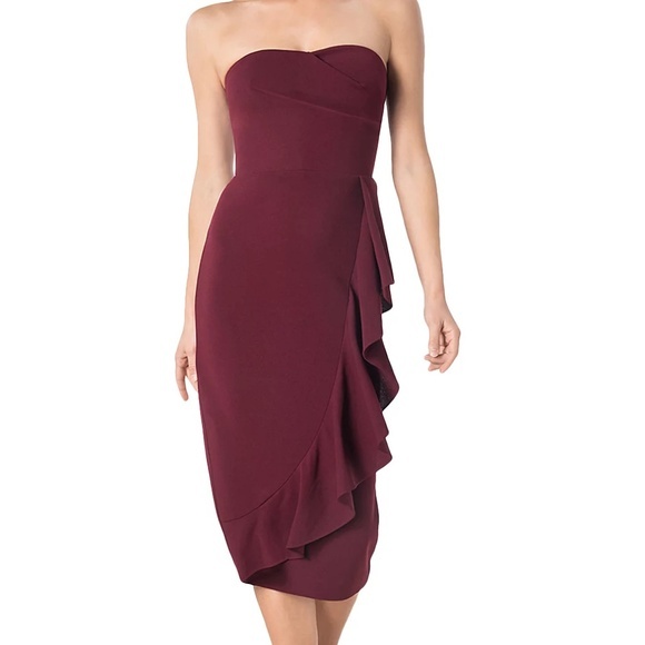 Dress the Population. Liv Strapless Ruffle Dress. - Picture 1 of 12